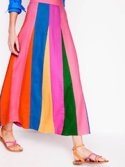 Boden Multi 100% Linen Flippy Maxi Skirt - Image 4 of 5