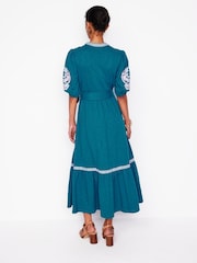 Boden Blue 100% Cotton Amara Embroidered Jersey Dress - Image 3 of 6