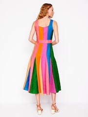 Boden Multi 100% Linen Seam Godet Fit and Flare Dress - Image 4 of 6