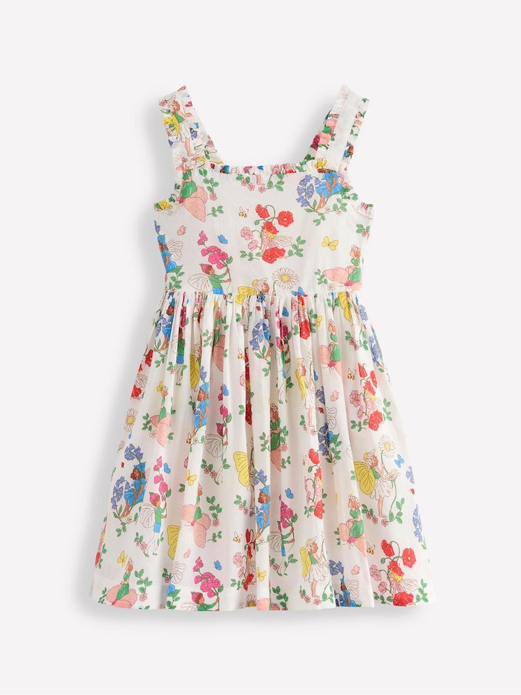 Boden Cream 100% Cotton Luna Frill Strap Woven Dress - Image 2 of 4 Boden Cream 100% Cotton Luna Frill Strap Woven Dress - Image 2 of 4