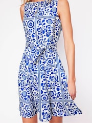 Boden Blue Anya Sleeveless 100% Linen Dress - Image 3 of 6