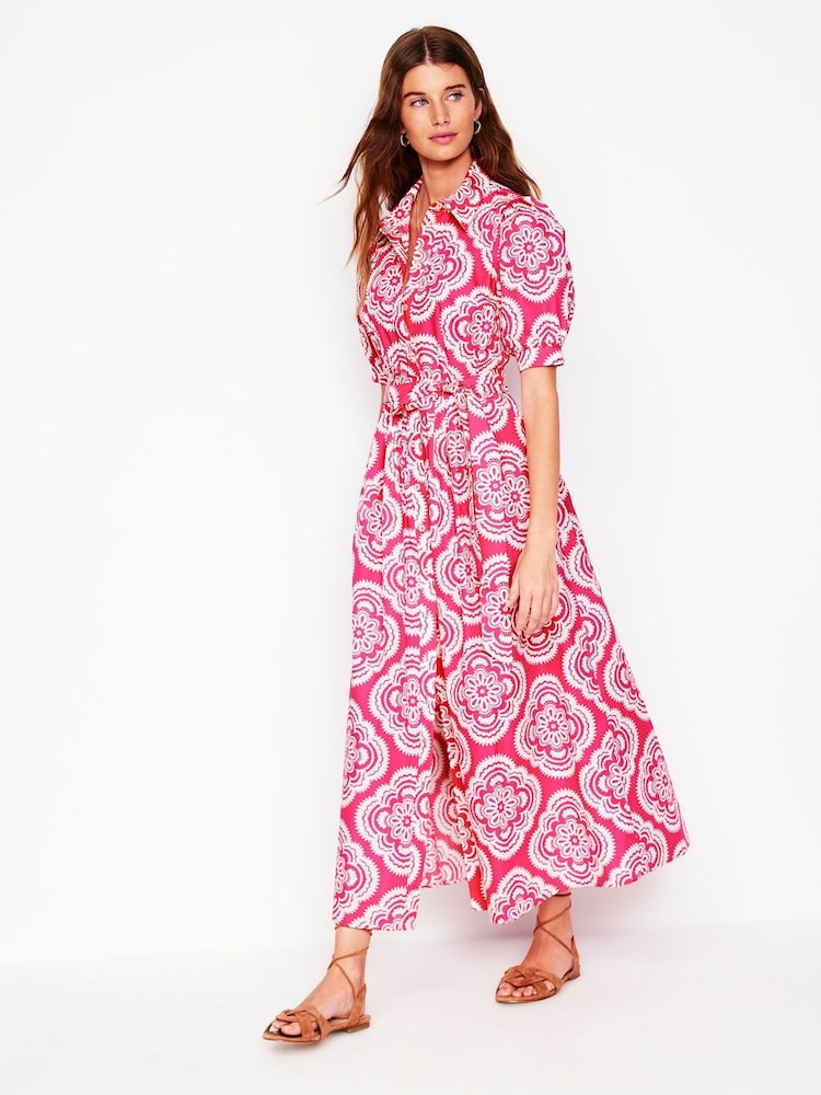 Boden Pink 100% Cotton Alexa Maxi Shirt Dress - Image 1 of 6