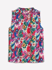 Boden Pink Sophie Ruffle 100% Linen Top - Image 6 of 6