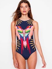 Boden Blue Slash Neck Tie Swimsuit - Image 3 of 6