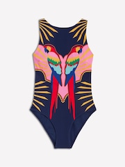 Boden Blue Slash Neck Tie Swimsuit - Image 5 of 6