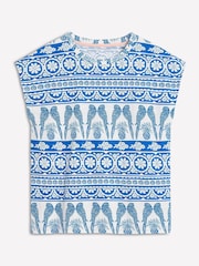 Azul - Boden Louisa Slub T-Shirt - Imagen 2 de 5