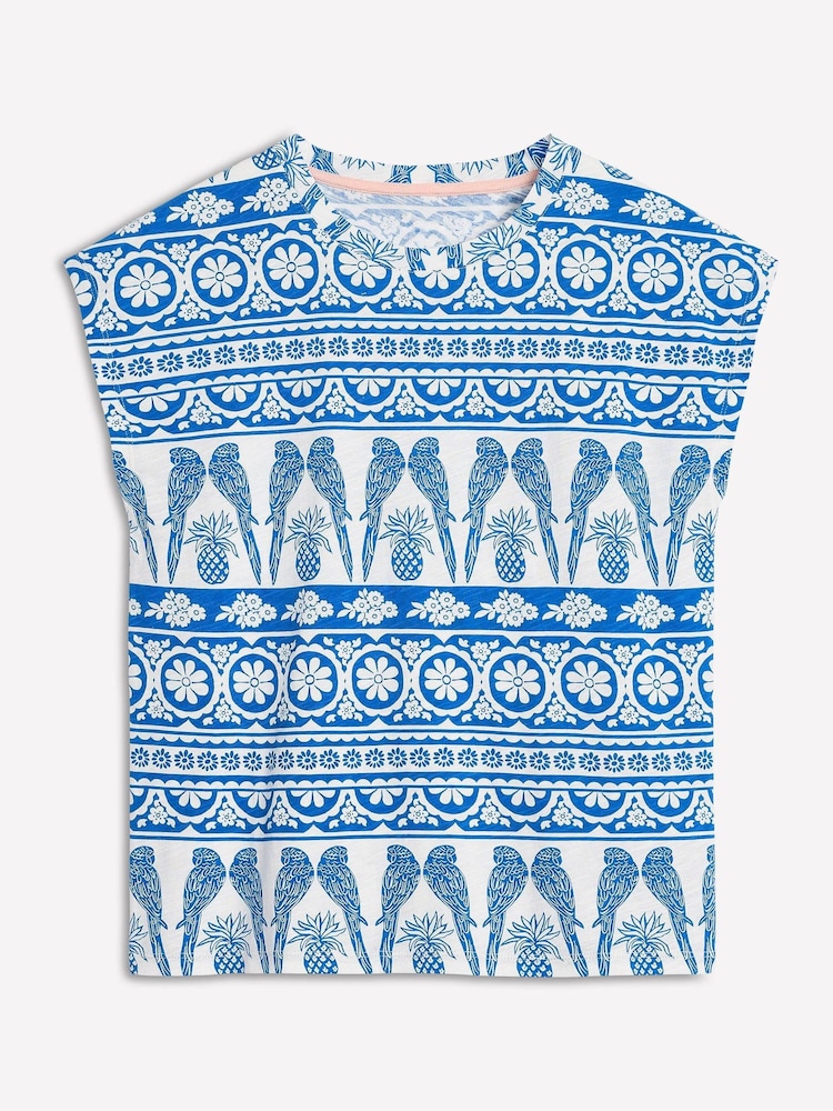 Azul - Boden Louisa Slub T-Shirt - Imagen 2 de 5