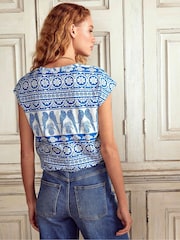 Azul - Boden Louisa Slub T-Shirt - Imagen 4 de 5