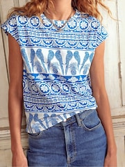 Azul - Boden Louisa Slub T-Shirt - Imagen 5 de 5
