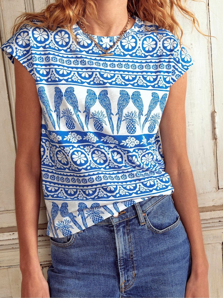Azul - Boden Louisa Slub T-Shirt - Imagen 5 de 5