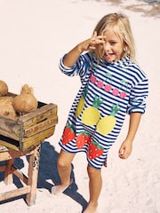 Boden Blue Mara Towelling Throw-On Cover-Up - Image 1 of 4