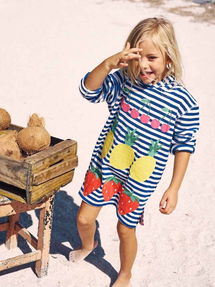 Boden Blue Mara Towelling Throw-On Cover-Up - Image 1 of 4