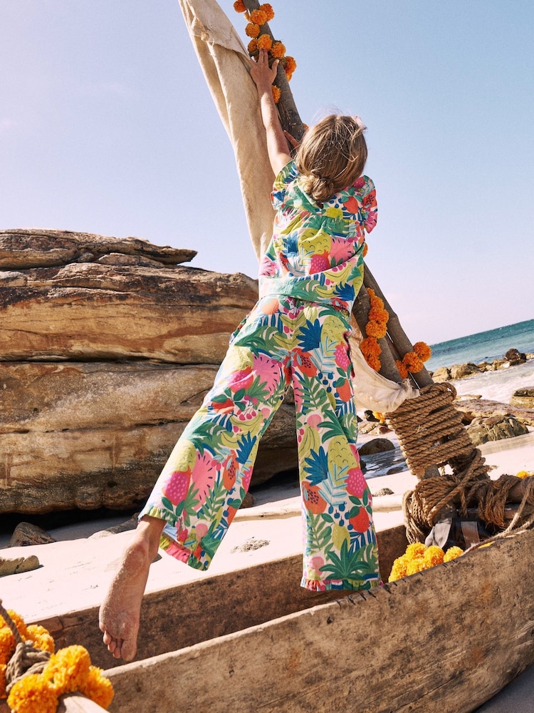Boden Multi 100% Cotton Nostalgic Frill Trousers - Image 1 of 4