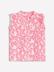 Boden Pink Sleeveless Double Cloth 100% Cotton Top - Image 2 of 5