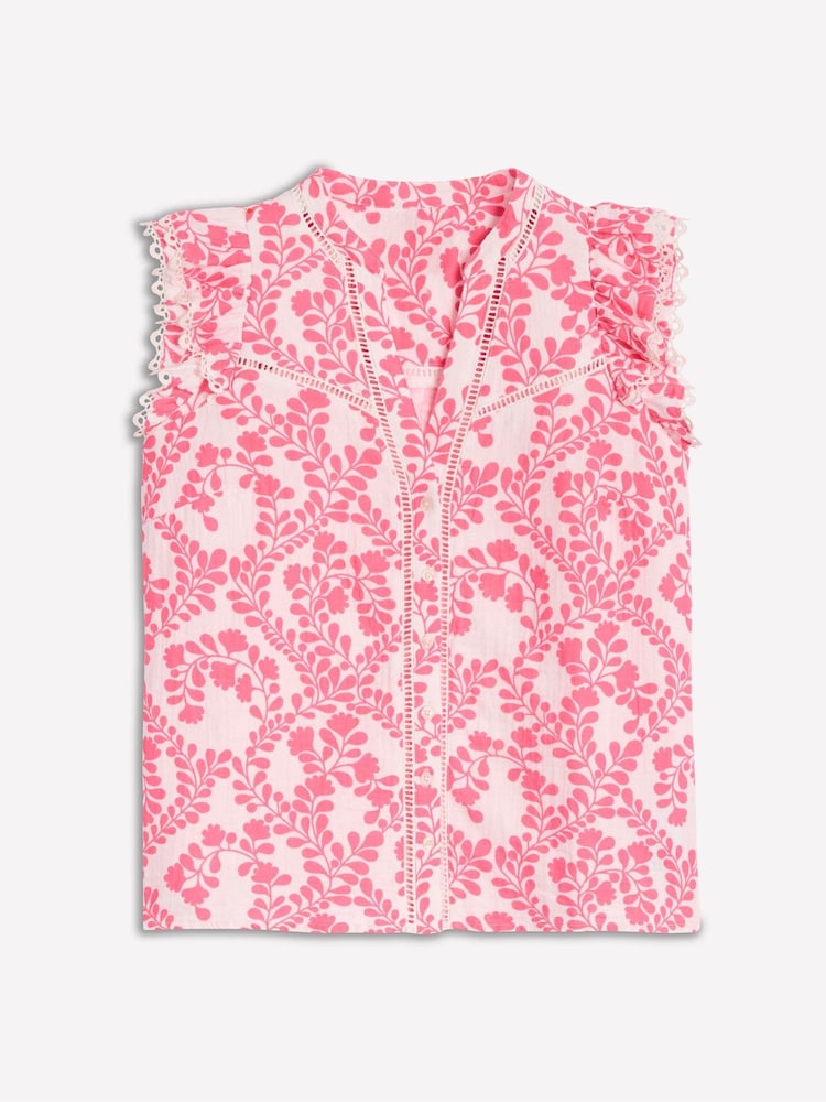 Boden Pink Sleeveless Double Cloth 100% Cotton Top - Image 2 of 5