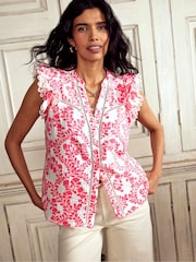 Boden Pink Sleeveless Double Cloth 100% Cotton Top - Image 3 of 5
