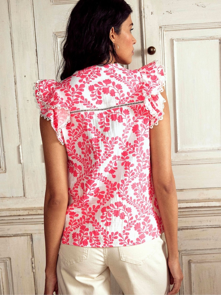 Boden Pink Sleeveless Double Cloth 100% Cotton Top - Image 5 of 5