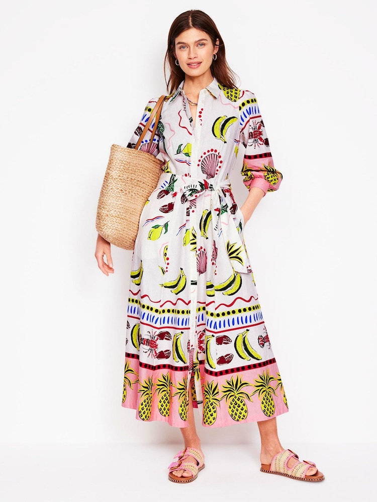 Boden Cream Clara Blend Shirt Dress - Image 2 of 7