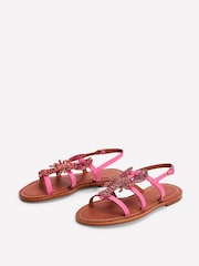 Boden Pink Novelty Beaded Flat Sandals - Image 3 of 5