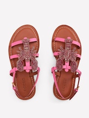 Boden Pink Novelty Beaded Flat Sandals - Image 4 of 5