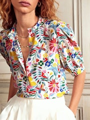 Boden Multi Frill Detail Silk Top - Image 3 of 6
