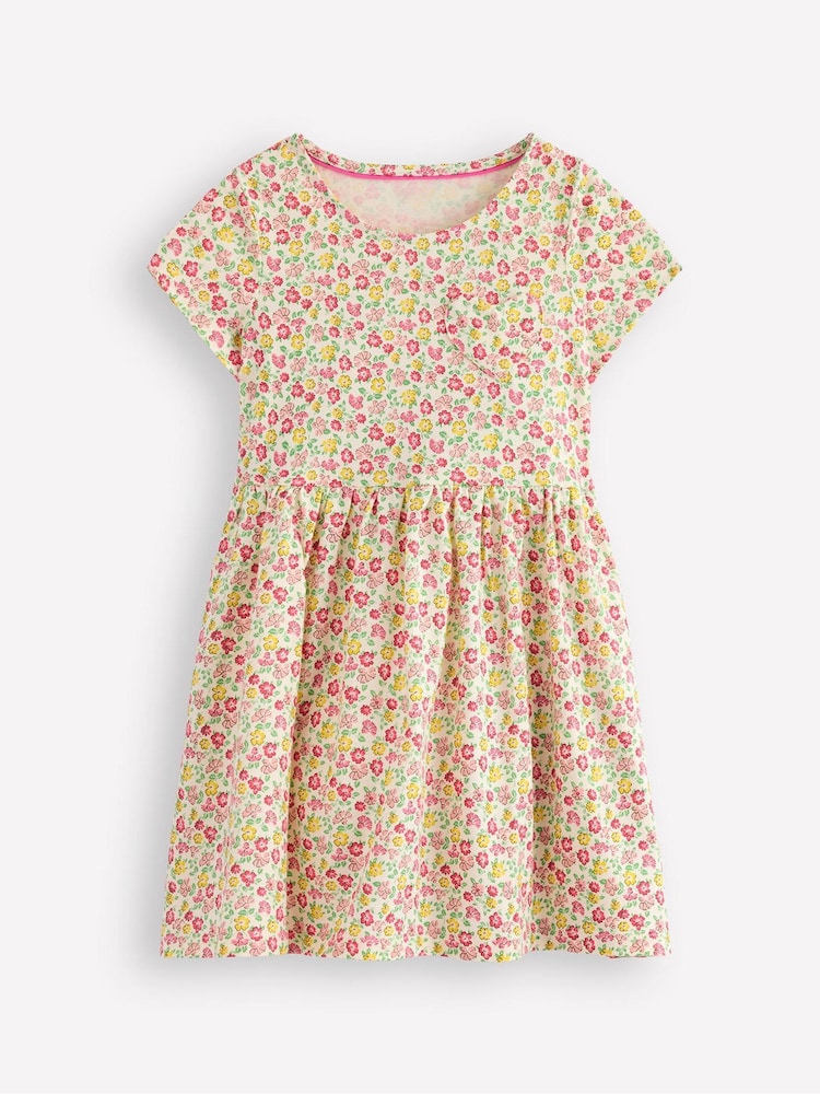 Boden Pink 100% Cotton Heart Pocket Fun Jersey Dress - Image 1 of 3