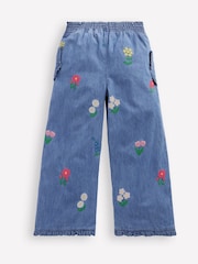 Boden Blue 100% Cotton Nostalgic Frill Trousers - Image 2 of 3