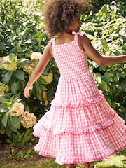 Boden Pink 100% Cotton Odette Tiered Woven Sundress - Image 1 of 4