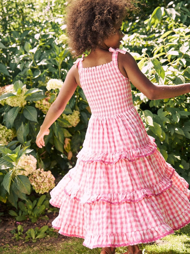 Boden Pink 100% Cotton Odette Tiered Woven Sundress - Image 1 of 4