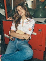 Boden White Bea 100% Linen Top - Image 1 of 6