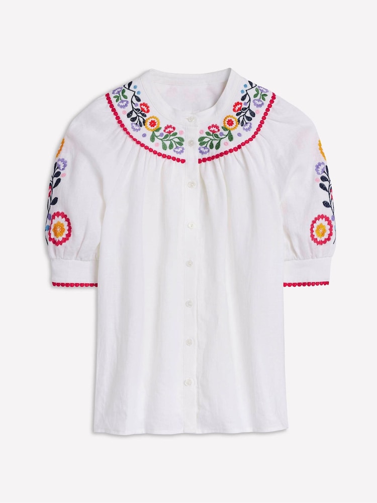 Boden White Bea 100% Linen Top - Image 6 of 6 Boden White Bea 100% Linen Top - Image 6 of 6