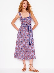 Boden Purple Square Neck Seam Midi Dress - Image 2 of 6