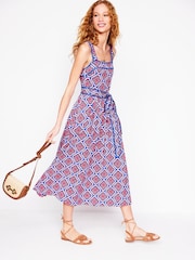 Boden Purple Square Neck Seam Midi Dress - Image 3 of 6
