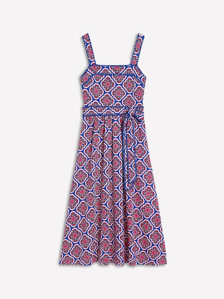 Boden Purple Square Neck Seam Midi Dress - Image 6 of 6