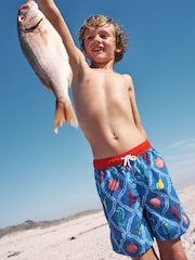 Boden Blue Swim Shorts - Image 1 of 4