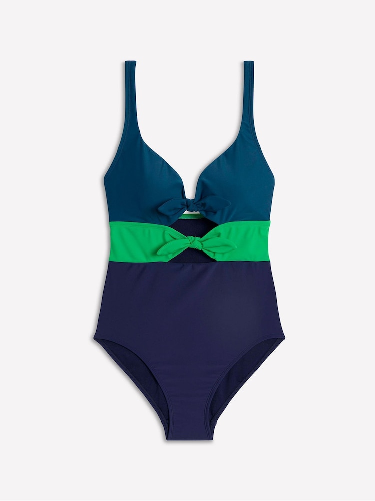 Boden Blue Tie Front Swimsuit - Image 5 of 6