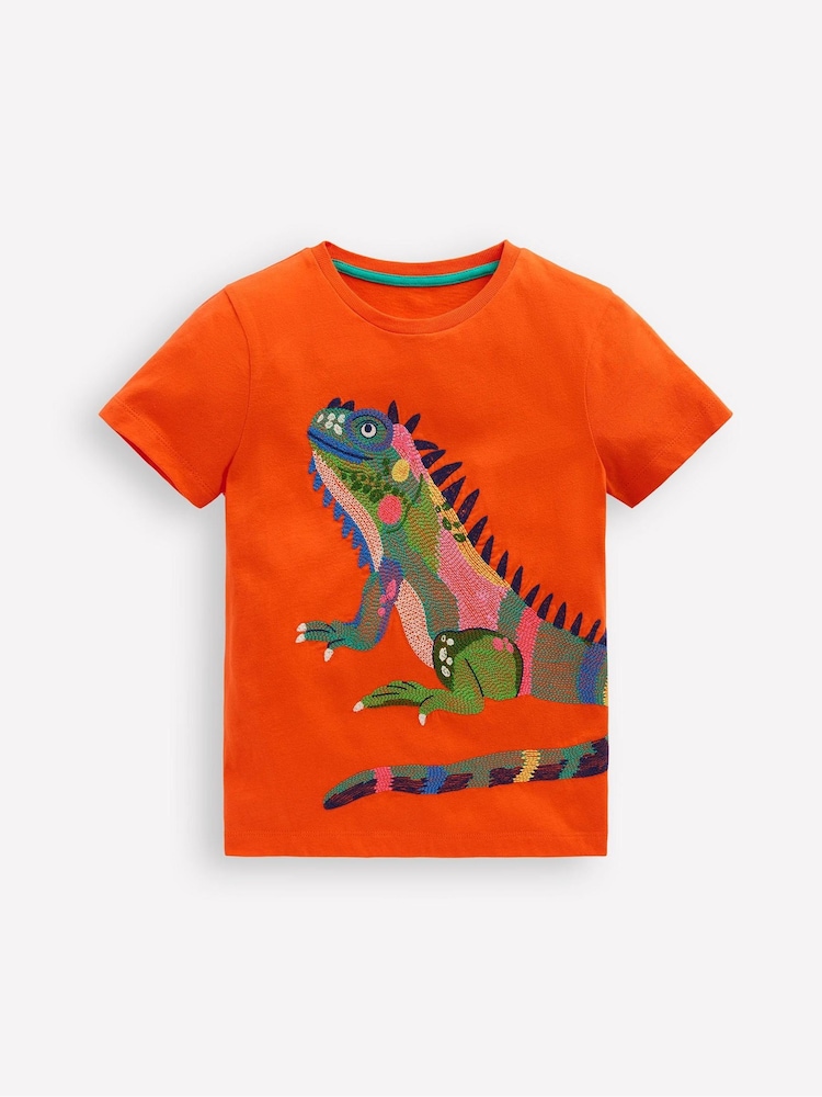 Boden Orange 100% Cotton Superstitch T-Shirt - Image 2 of 4 Boden Orange 100% Cotton Superstitch T-Shirt - Image 2 of 4