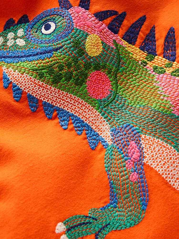 Boden Orange 100% Cotton Superstitch T-Shirt - Image 4 of 4 Boden Orange 100% Cotton Superstitch T-Shirt - Image 4 of 4