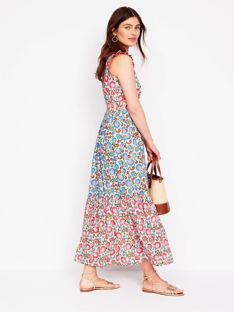 Boden Ivory 100% Cotton Wren Tiered Midi Dress - Image 5 of 6