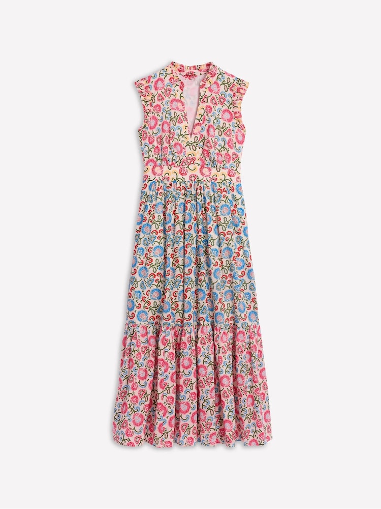 Boden Ivory 100% Cotton Wren Tiered Midi Dress - Image 6 of 6