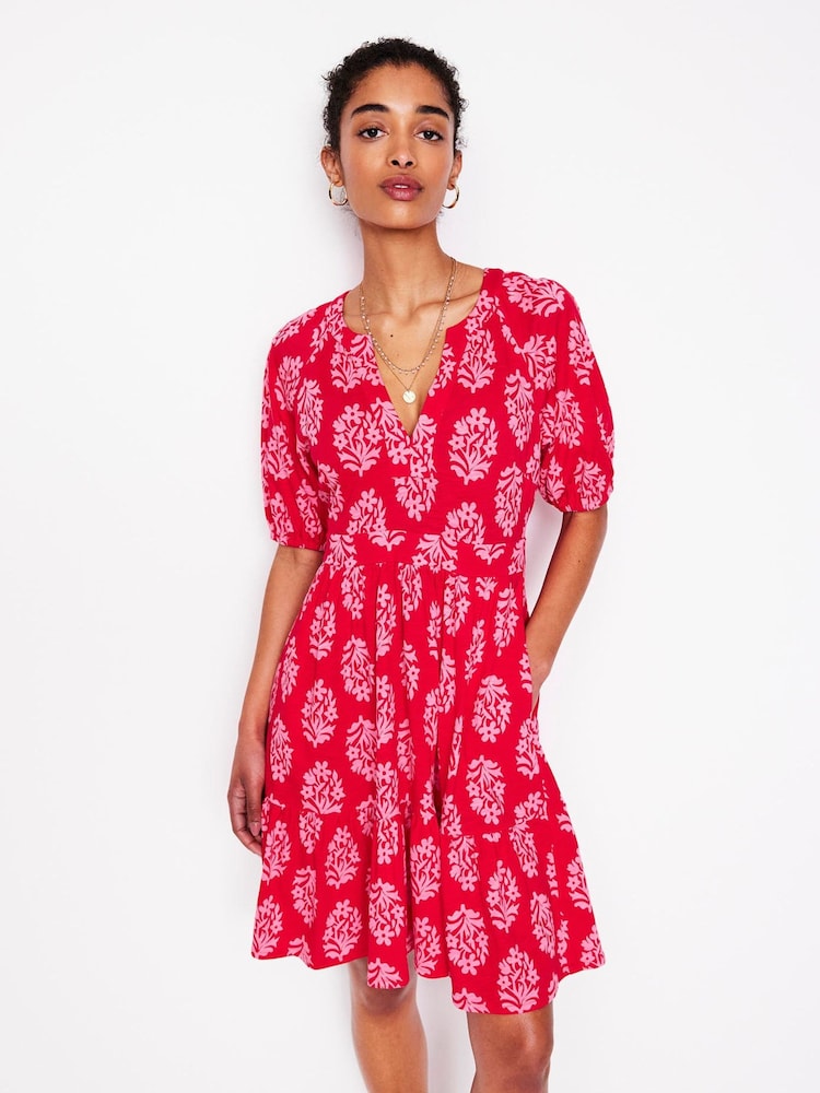 Boden Pink Bolt Piper Short Jersey Dress - Image 1 of 5