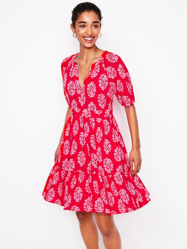 Buy Boden Pink Bolt Piper Short Jersey Dress from Next Luxembourg