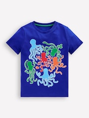 Boden Blue 100% Cotton Glow In The Dark T-Shirt - Image 1 of 3