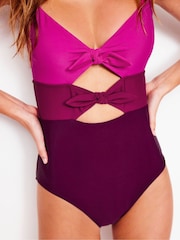 Boden Pink Tie Front Swimsuit - Image 4 of 7