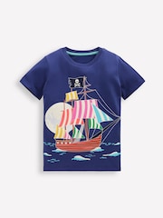 Boden Blue 100% Cotton Glow In The Dark T-Shirt - Image 1 of 3