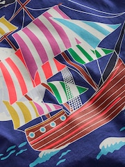 Boden Blue 100% Cotton Glow In The Dark T-Shirt - Image 3 of 3