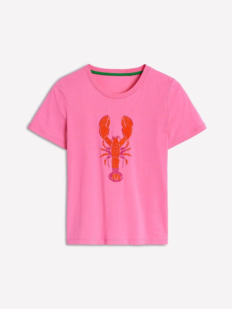 Boden Pink Relaxed 100% Cotton Novelty T-Shirt - Image 2 of 5