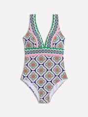 Boden Blue Porto V-Neck Swimsuit - Image 2 of 7