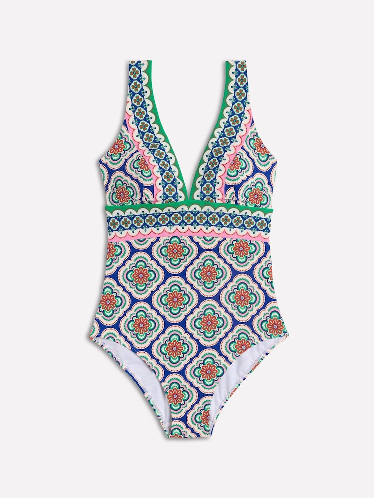Boden Blue Porto V-Neck Swimsuit - Image 2 of 7
