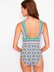 Boden Blue Porto V-Neck Swimsuit - Image 3 of 7
